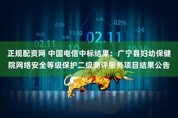 正规配资网 中国电信中标结果：广宁县妇幼保健院网络安全等级保护二级测评服务项目结果公告